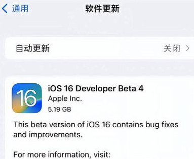 台州苹果手机维修分享iOS16 Beta4 更新内容及升级建议 
